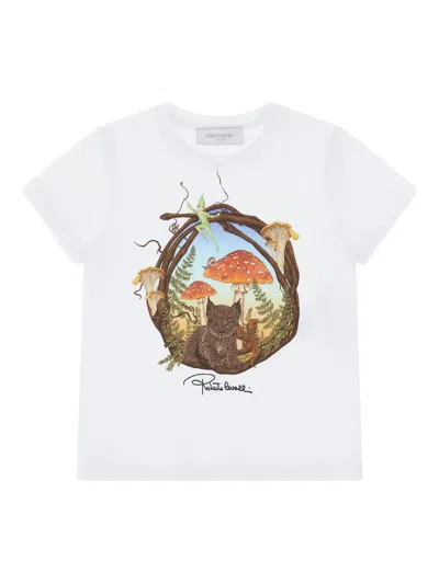 Roberto Cavalli Kids' Graphic-print T-shirt In White