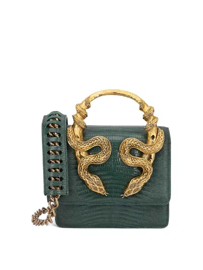 Roberto Cavalli Green Bag With Snakes