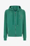 Roberto Cavalli Green Hoodie Sweatshirt With Rc Monogram Logo