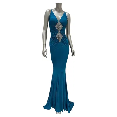Pre-owned Roberto Cavalli Green Silk Maxi Dress Size 40