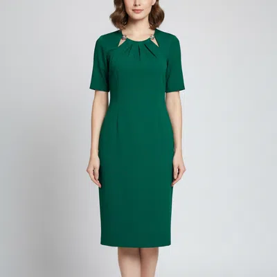 Pre-owned Roberto Cavalli Green Stretch Knit Embellished Midi Dress S