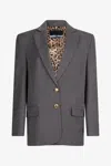 Roberto Cavalli Grey Blazer With Gold Buttons In Gray