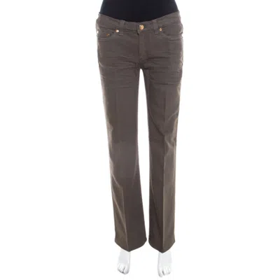 Roberto Cavalli Grey Denim Regular Fit Low Waist Jeans In Multi