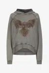 Roberto Cavalli Grey Eagle Print Hoodie In Gray