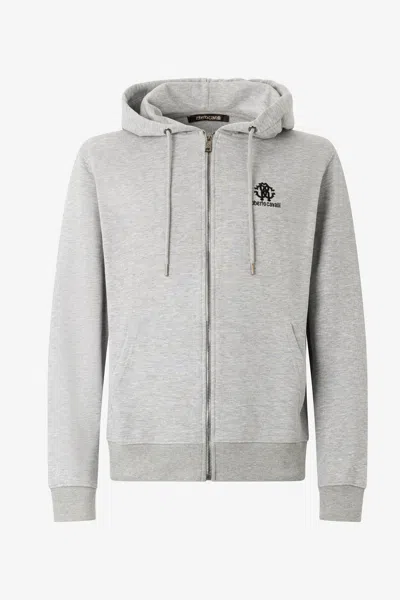 Roberto Cavalli Grey Hoodie With Zip