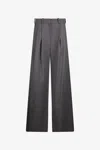 Roberto Cavalli Grey Pleated Wide Leg Trousers In Gray
