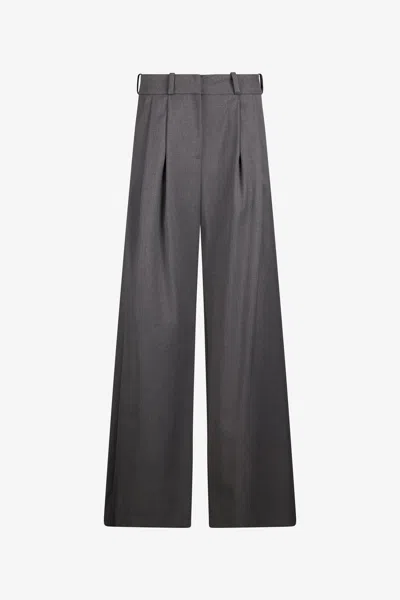 Roberto Cavalli Grey Pleated Wide Leg Trousers In Gray