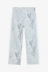 Roberto Cavalli Grey Track Pants With Foliage Print In Gray