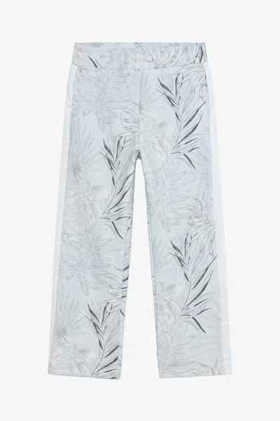 Roberto Cavalli Grey Track Pants With Foliage Print In Gray