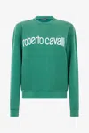 Roberto Cavalli Grünes Sweatshirt Mit Logo