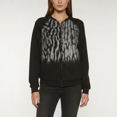 Pre-owned Roberto Cavalli Gym Grey/black Mohair Double Jersey Jacket L In Gray