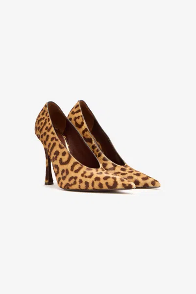 ROBERTO CAVALLI HAIRY LEOPARD SKIN PUMPS