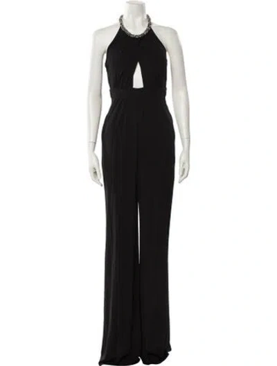 Pre-owned Roberto Cavalli Halterneck Jumpsuit In Black