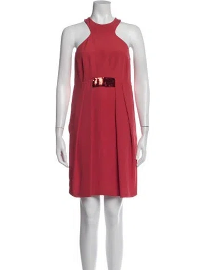 Pre-owned Roberto Cavalli Halterneck Mini Dress In Red