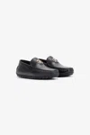 Roberto Cavalli Hammered Effect Loafers With Rc Monogram In Black