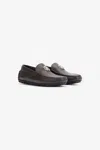 Roberto Cavalli Hammered Effect Loafers With Rc Monogram In Testa Di Moro