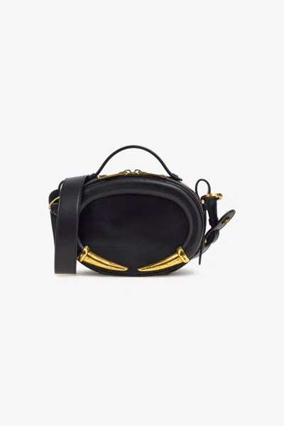 Roberto Cavalli Handbag With Fang Embellishment In Black