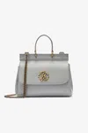 Roberto Cavalli Handbag With Monogram Rc In Gray