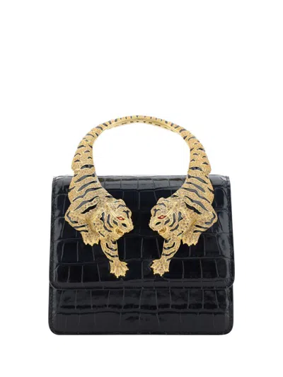 Roberto Cavalli Borsa A Mano Roar Medium In Black