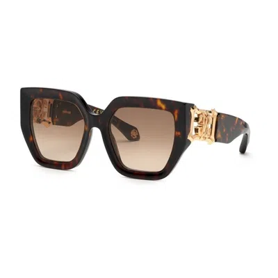Roberto Cavalli Havana Acetate And Metal Sunglasses In Brown