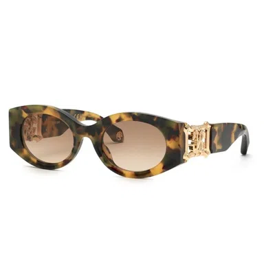 Roberto Cavalli Havana Vintage Acetate And Metal Sunglasses In Brown