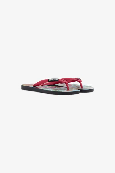 Roberto Cavalli Hawaii Flip Flops In Light Blue