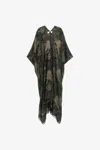 Roberto Cavalli Hawaii Green Print Kaftan In Dark Green