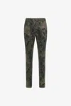 Roberto Cavalli Hawaii Green Printed Trousers In Dark Green