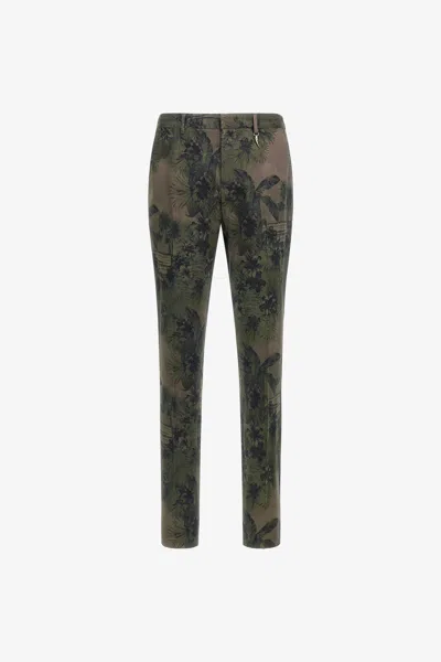 Roberto Cavalli Hawaii Green Printed Trousers