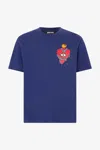 Roberto Cavalli Heart And Snake T-shirt In Dark Blue