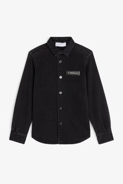 Roberto Cavalli Logo-patch Denim Shirt