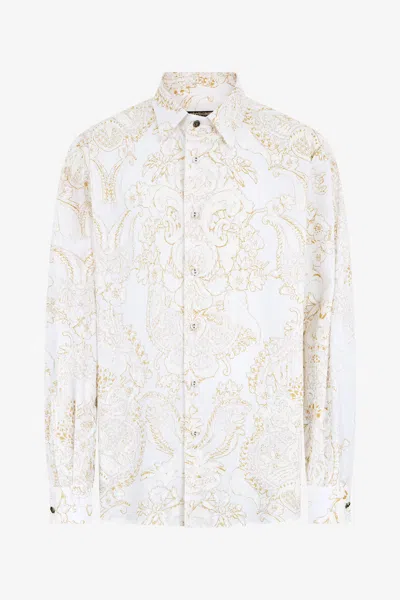 Roberto Cavalli White Shirt With Ornamental Motif