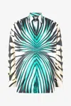 Roberto Cavalli Ray Of Sea Print Silk Shirt