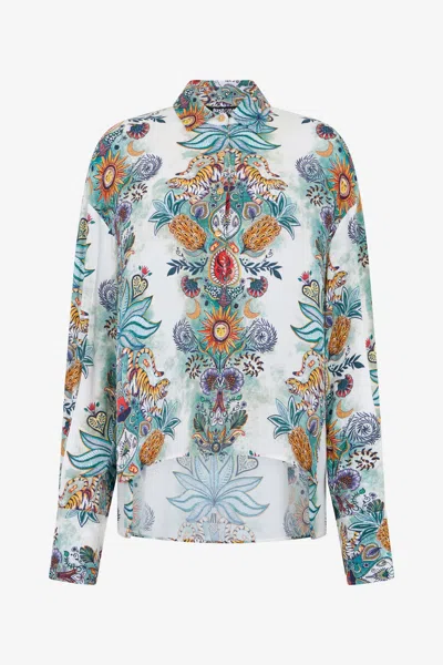 Roberto Cavalli Tropical Garden Print Shirt In Pattern