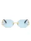 Roberto Cavalli Hexagon-frame Sunglasses In Blue