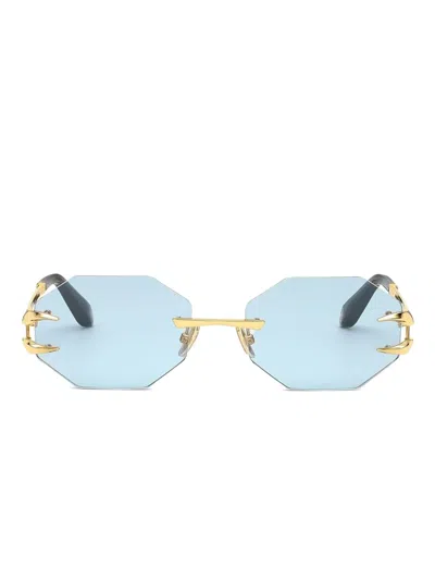 Roberto Cavalli Hexagon-frame Sunglasses In Blue