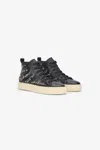 Roberto Cavalli High-top Sneakers With Studs And Stones In Black
