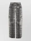 Roberto Cavalli High Waist Zebra Pattern Wide Leg Trousers