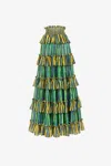 Roberto Cavalli High-waisted Striped Maxi Skirt In Verde