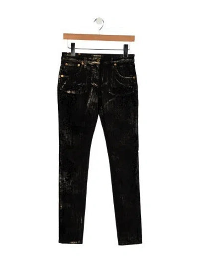 Pre-owned Roberto Cavalli High-rise Skinny Leg Jeans In Black