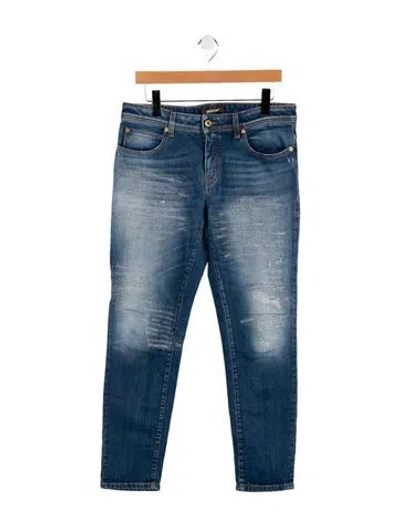 Pre-owned Roberto Cavalli High-rise Straight Leg Jeans In Blue