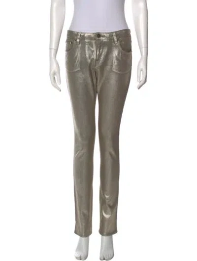 Pre-owned Roberto Cavalli High-rise Straight Leg Jeans In Neutral