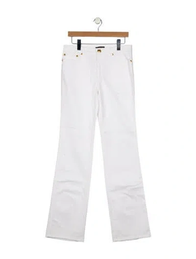 Pre-owned Roberto Cavalli High-rise Wide Leg Jeans In White