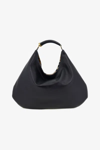 Roberto Cavalli Hobo Bag With Fang Handle In Black