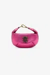 Roberto Cavalli Hobo Bag With Mirror Snake Monogram In Fuxia