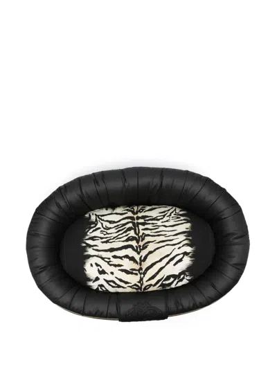 Roberto Cavalli Home Embroidered-logo Pet Bed In Black