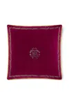 Roberto Cavalli Home Embroidered Rectangular Cushion In Red