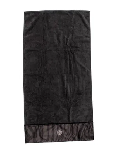 Pre-owned Roberto Cavalli Home Macrozebrage Bath Towel In Grey
