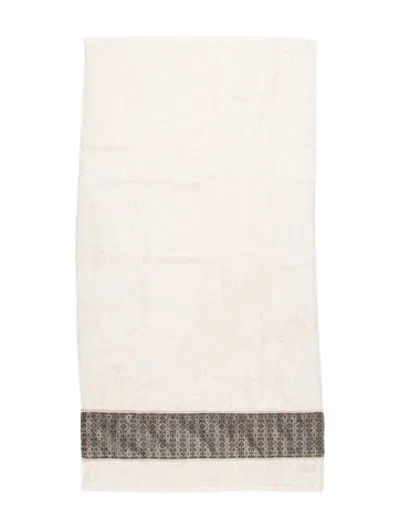 Pre-owned Roberto Cavalli Home Monogram Bath Towel In Neutrals