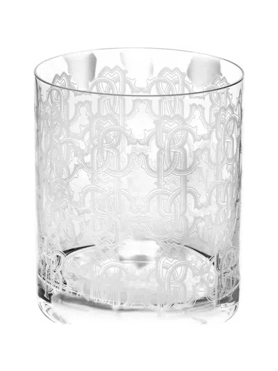 Roberto Cavalli Home Monogram-patterned Glass Set (set Of Two) In White